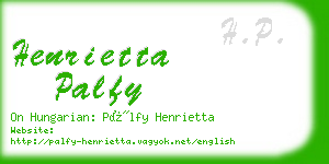 henrietta palfy business card